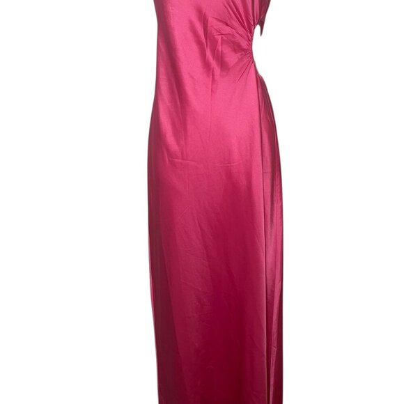 Reformation Nevaeh Satin Dress Flambe Pink Medium NWT Strapless Formal Gown - Picture 2 of 7